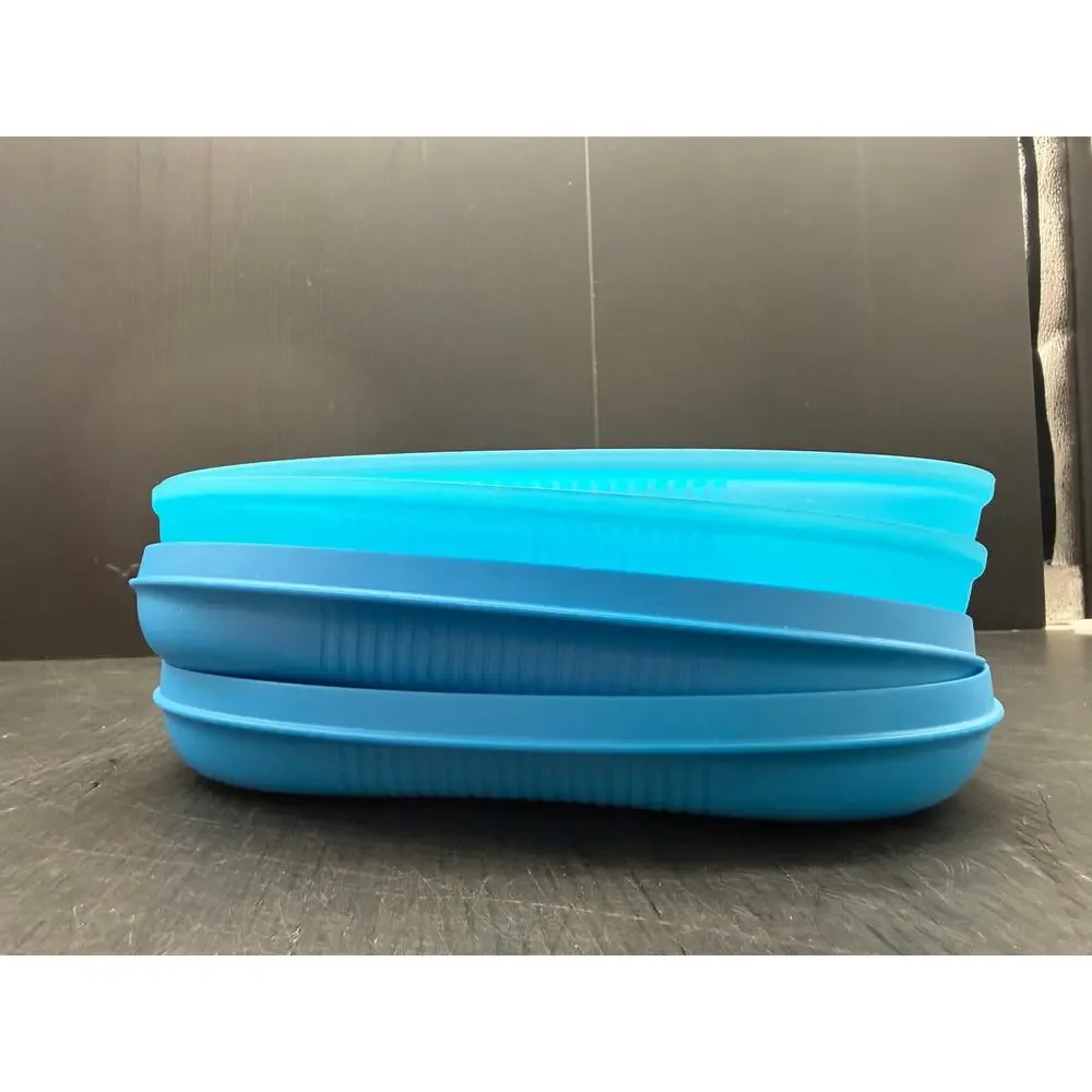 Blue Tupperware Microwave Breakfast Egg Omelet Maker